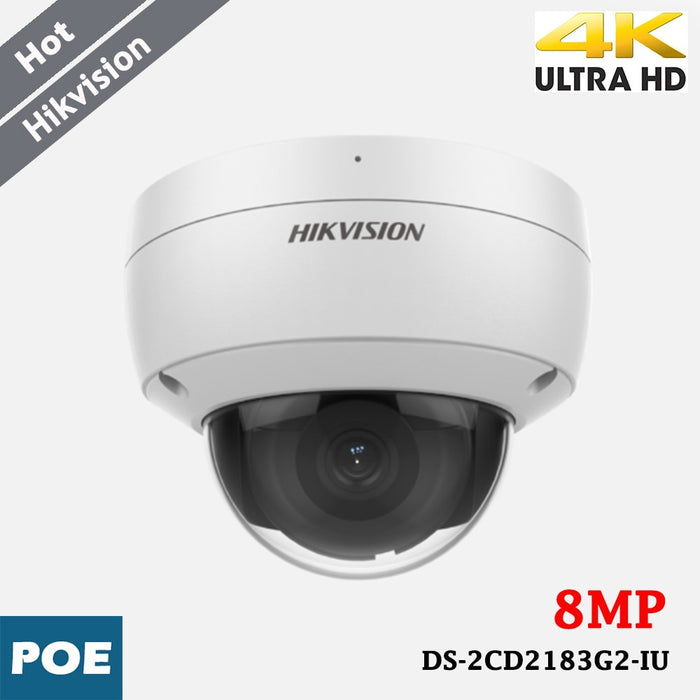 Telecamera IP Hikvision DS-2CD2183G2-IU da 8 MP, WDR 120 dB e H.265+, persone e veicoli