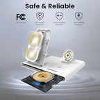Chargeur sans fil pliable 4 en 1 Jabees PowerGlow avec lumière LED