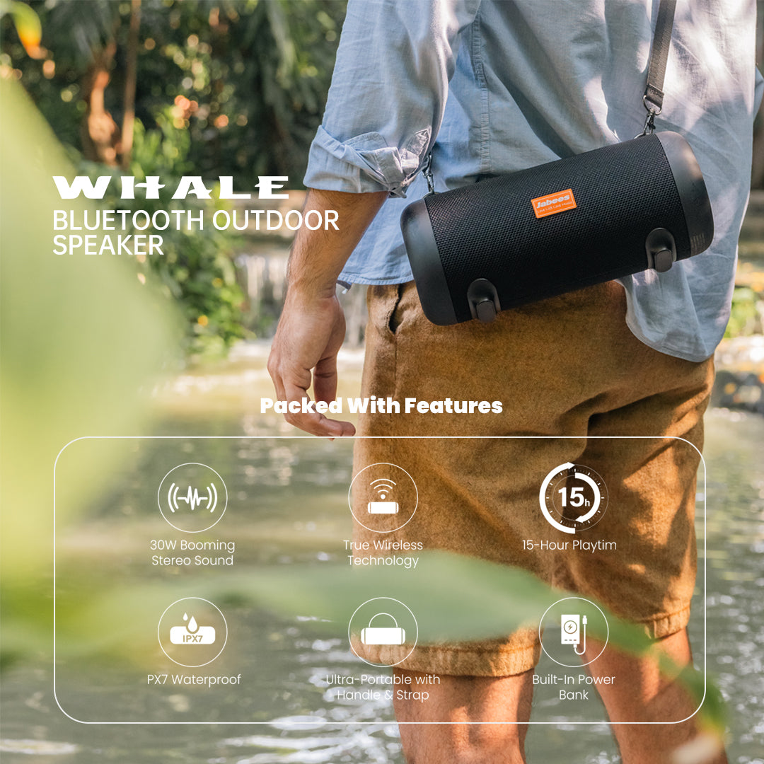 Altoparlante Bluetooth da esterno Jabees WHALE con tracolla