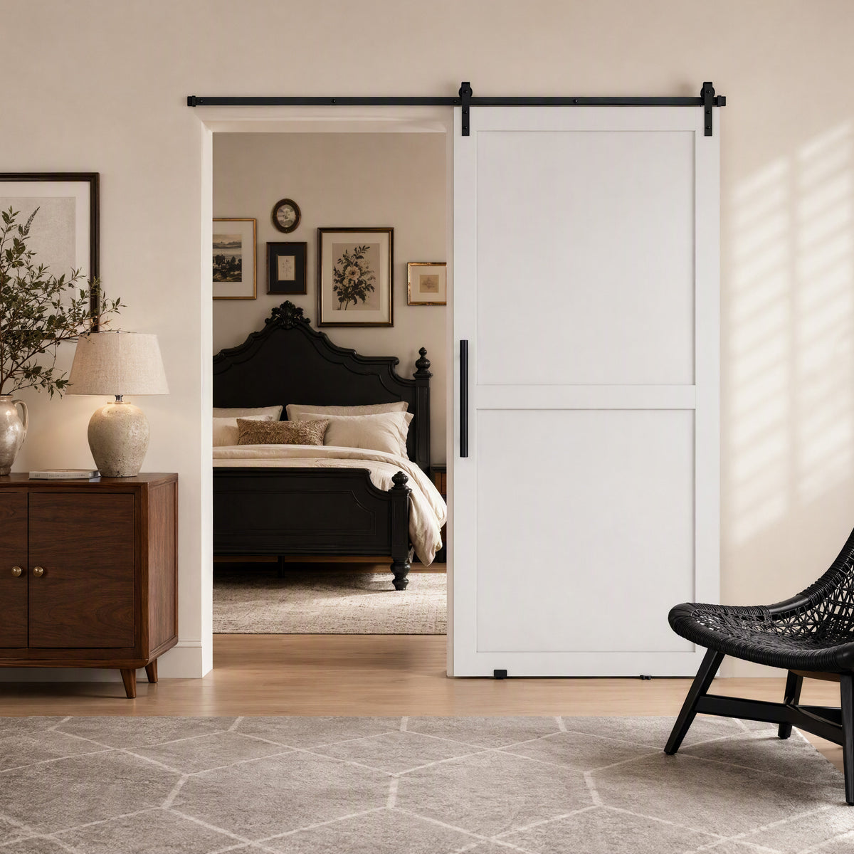 200 cm carbon steel sliding barn door rail
