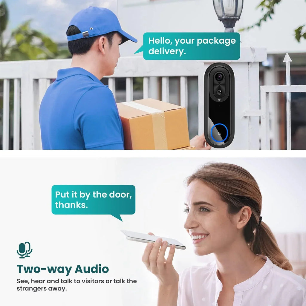 Videocitofono con telecamera intelligente Wi-Fi 1080p