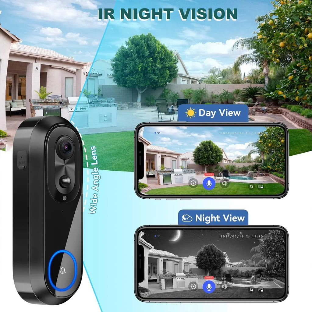 Videocitofono con telecamera intelligente Wi-Fi 1080p