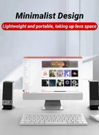 Enceintes USB compactes pour ordinateur portable avec réglage du volume, noires