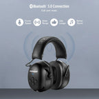 Cuffie protettive elettroniche Bluetooth per la protezione dell'udito, nere