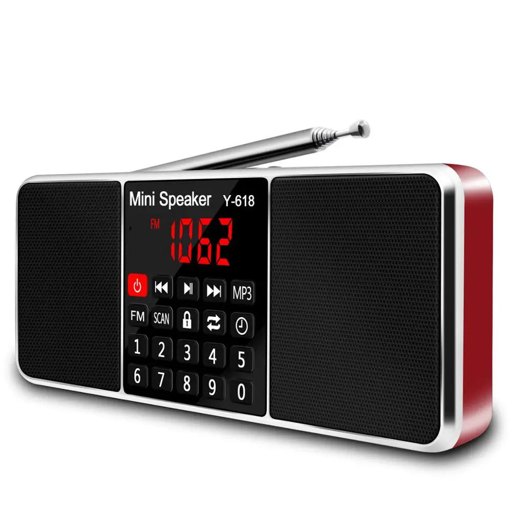 Ricevitore radio FM digitale stereo, rosso