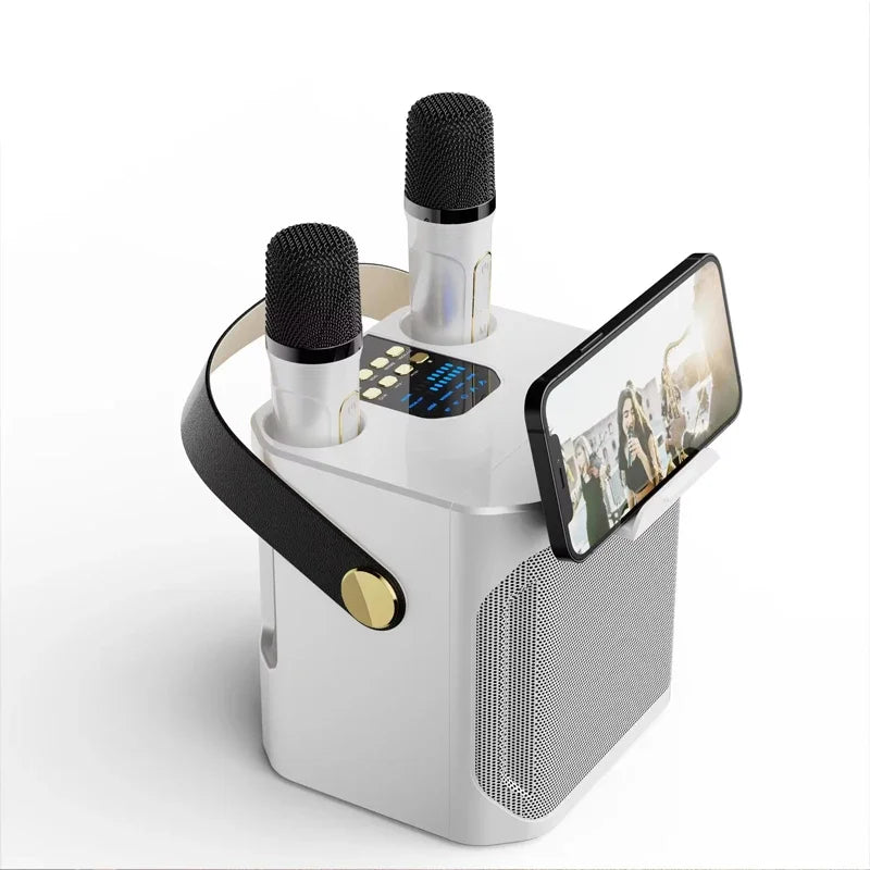 Altoparlante Bluetooth per karaoke ad alta potenza con due microfoni