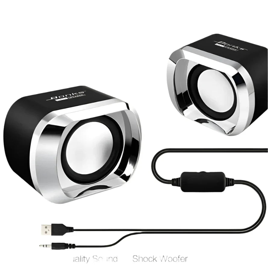 Altoparlanti per computer con subwoofer per bassi, neri