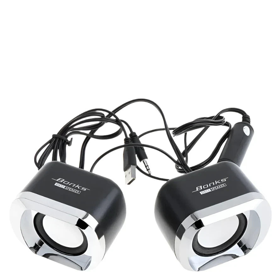 Altoparlanti per computer con subwoofer per bassi, neri