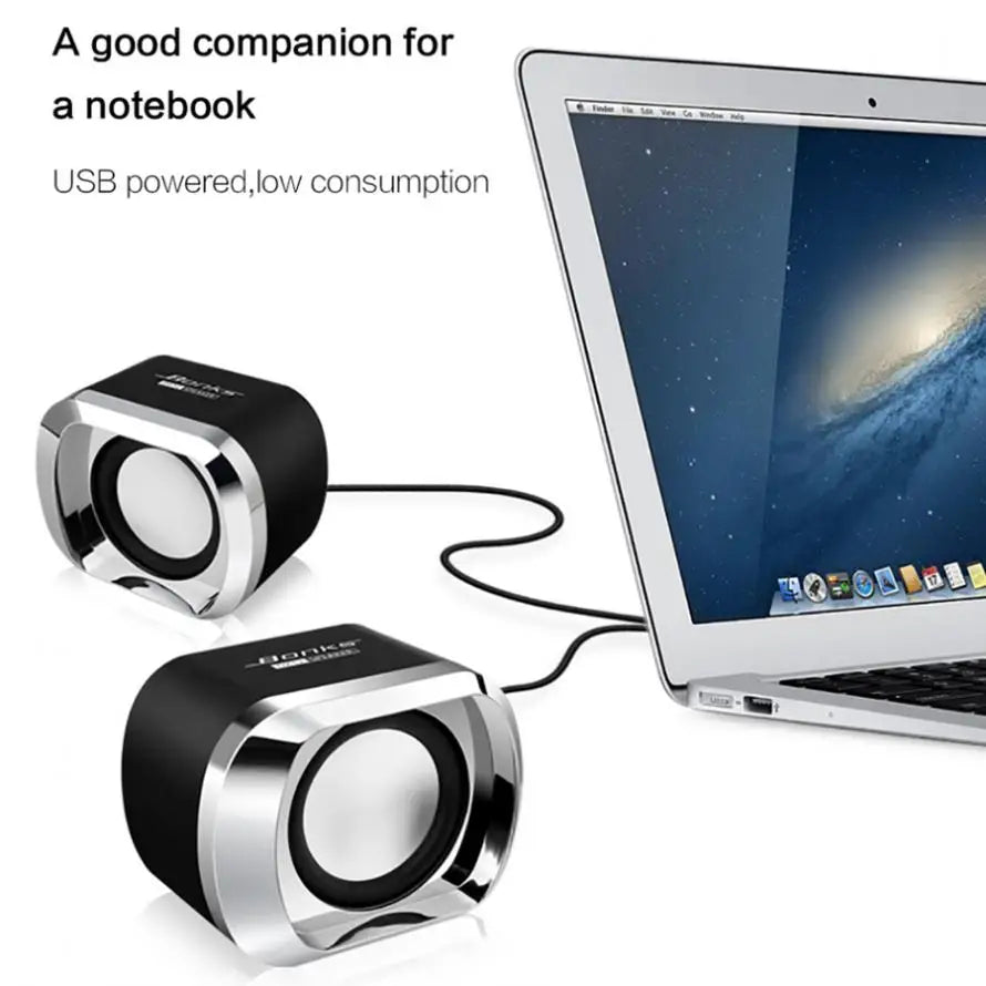 Altoparlanti per computer con subwoofer per bassi, neri