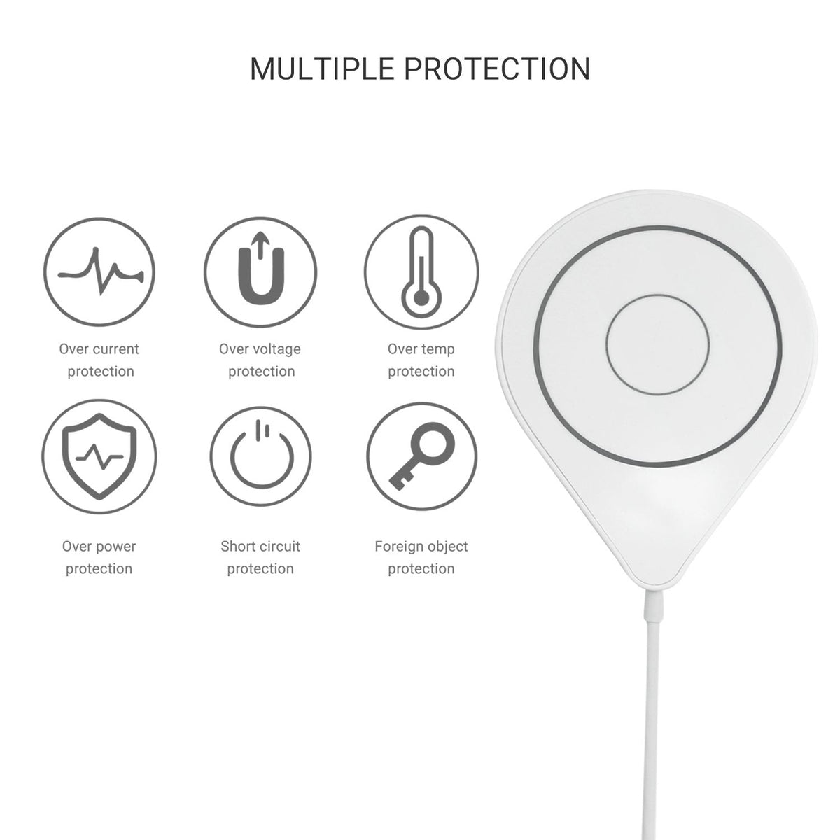 Caricatore wireless magnetico ultrasottile Jabees MAG-C, fino a 15 W