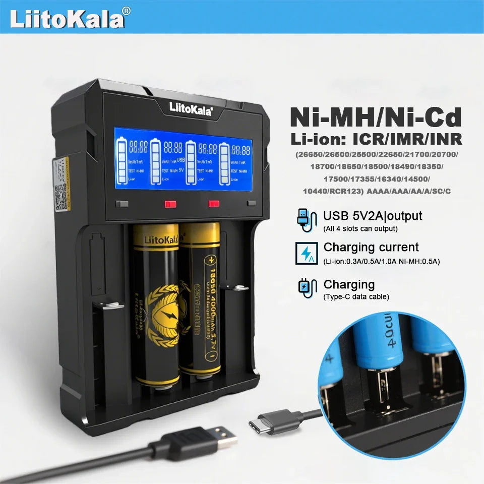Caricabatterie intelligente per batterie LiitoKala Lii-K4