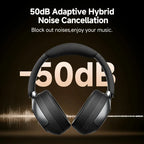 Black wireless over-ear headphones