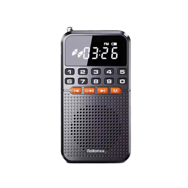 Miniradio FM a doppia antenna, nera