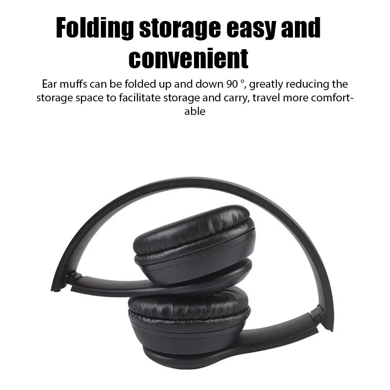 Casque Bluetooth sans fil à arceau, noir