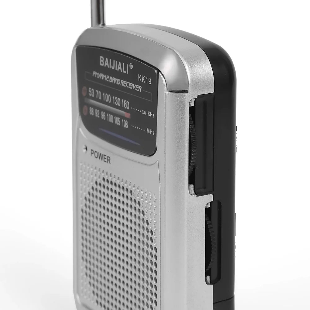 Miniradio portatile multibanda da tasca, argento