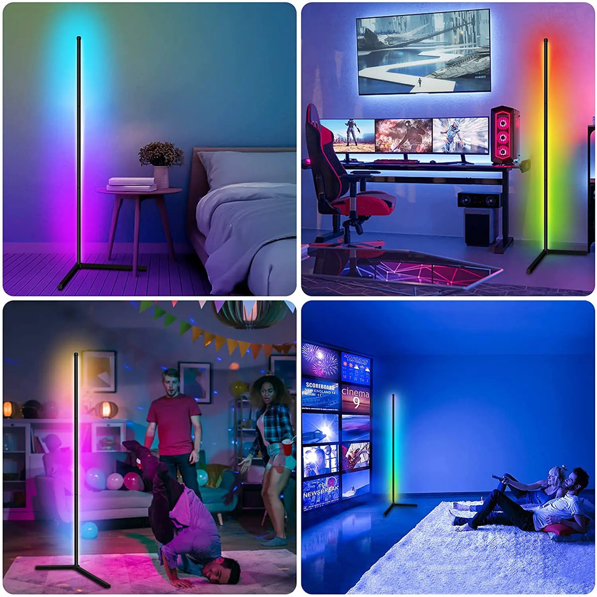 Lampada da terra intelligente RGB per angoli