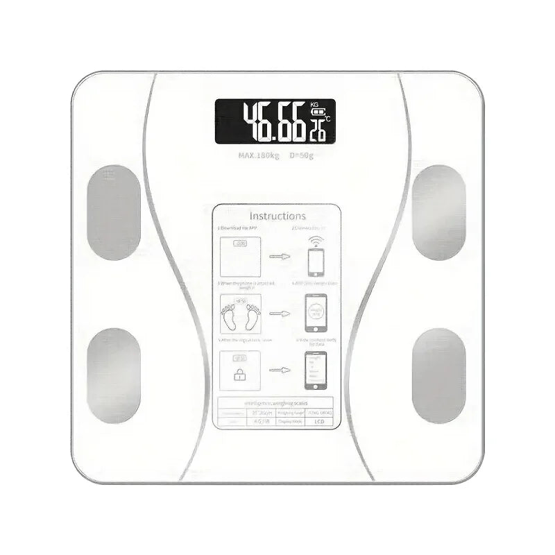 White smart Bluetooth body fat scale