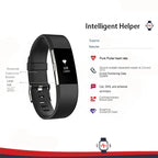 Bracciale intelligente per l'attività fisica con cardiofrequenzimetro, nero