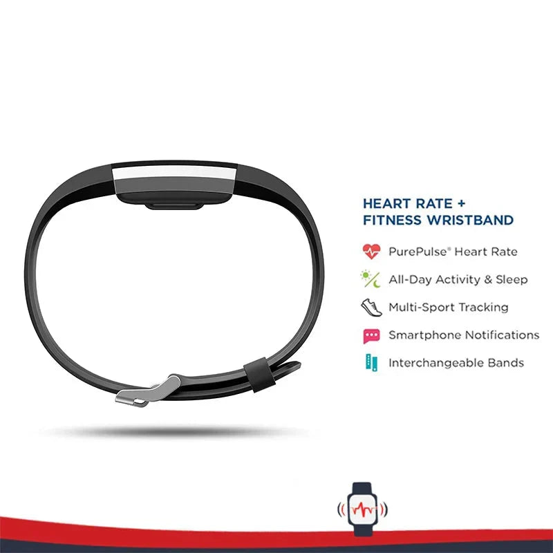 Bracciale intelligente per l'attività fisica con cardiofrequenzimetro, nero