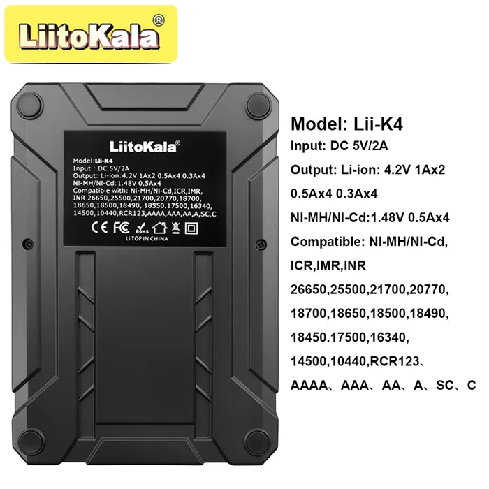 Caricabatterie intelligente per batterie LiitoKala Lii-K4