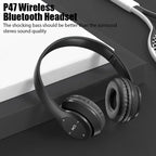 Casque Bluetooth sans fil à arceau, noir