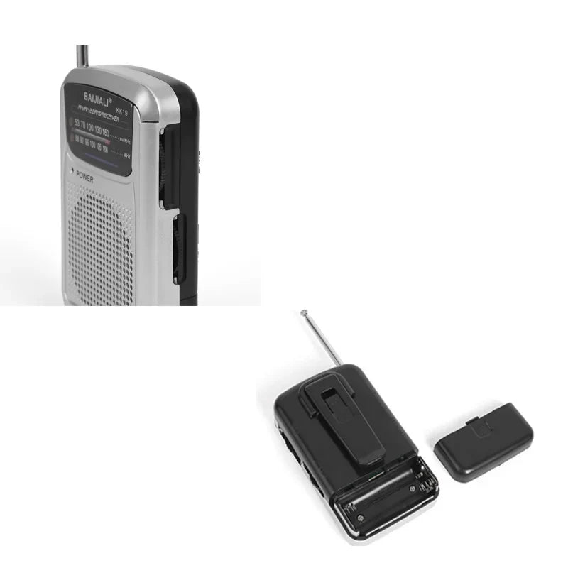 Miniradio portatile multibanda da tasca, argento