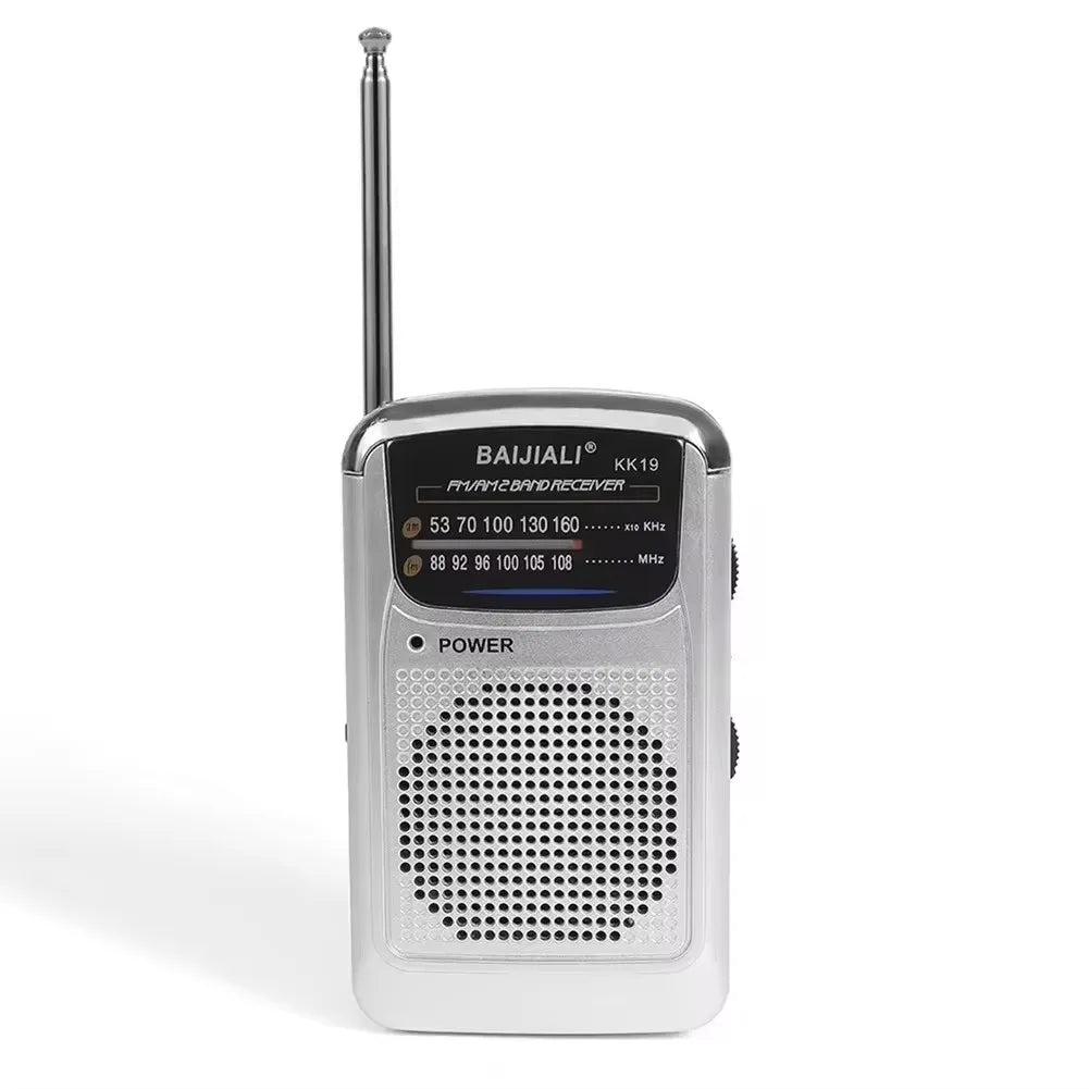 Miniradio portatile multibanda da tasca, argento