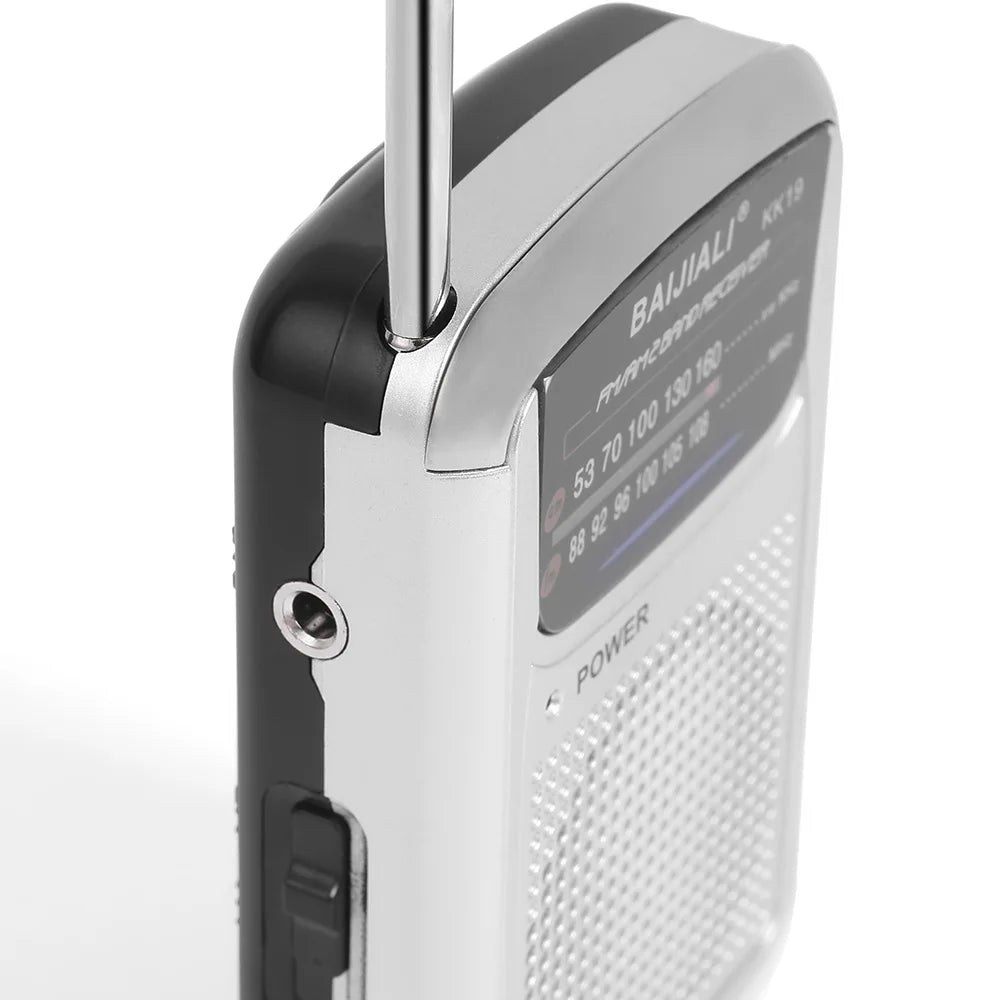 Miniradio portatile multibanda da tasca, argento