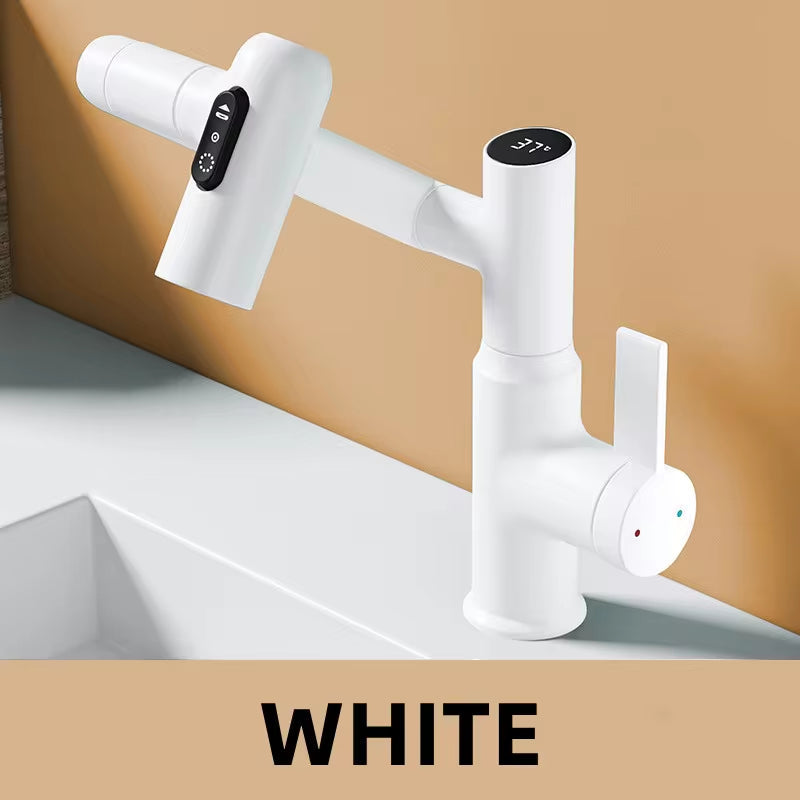 Rubinetto intelligente girevole per lavabo con illuminazione LED