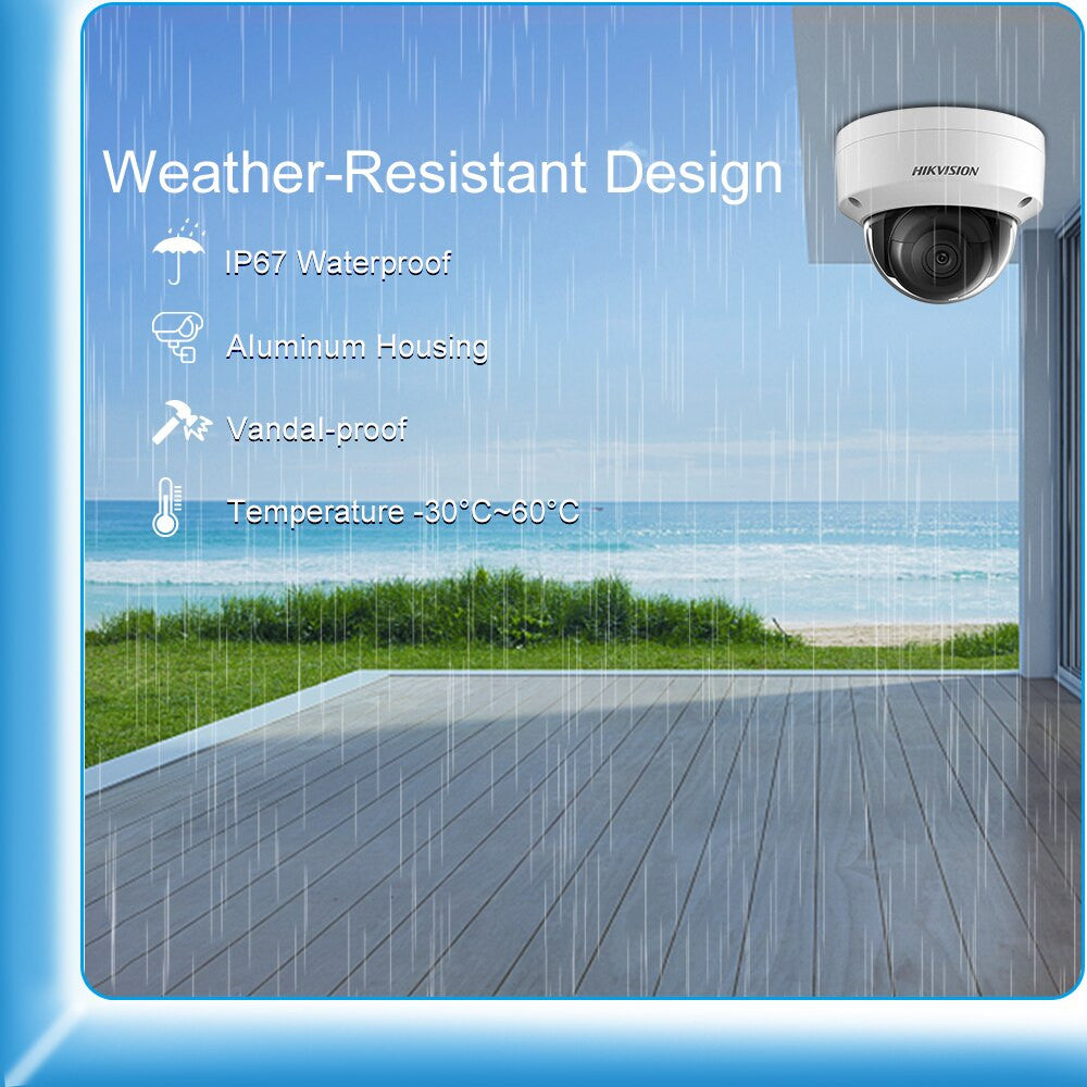 Kit de vidéosurveillance IP Hikvision 4K de 8 MP avec PoE, DS-2CD2185FWD-IS