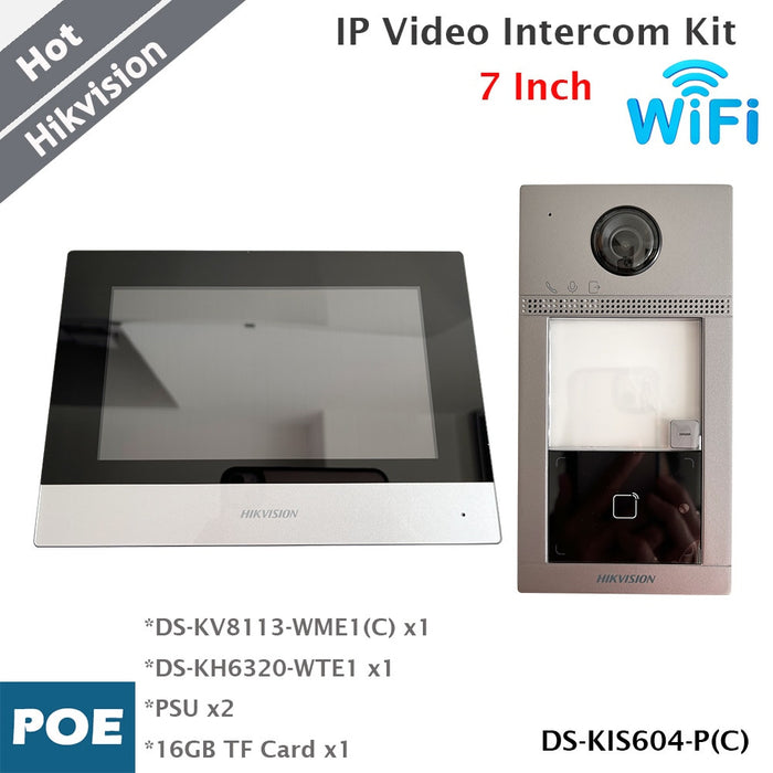 Kit videocitofono IP Wi-Fi Hikvision con monitor a colori da 7 pollici