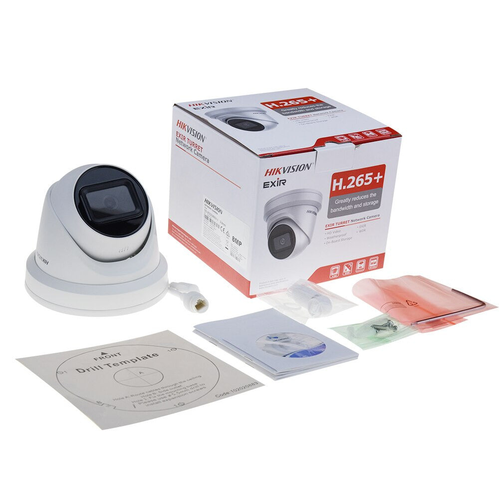 Kit di videosorveglianza IP Hikvision da 8 MP con telecamera DS-2CD2385G1-I