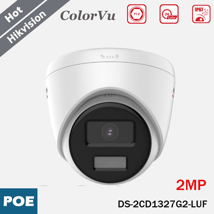 Telecamera di sicurezza IP Hikvision da 2 MP a colori con microfono integrato