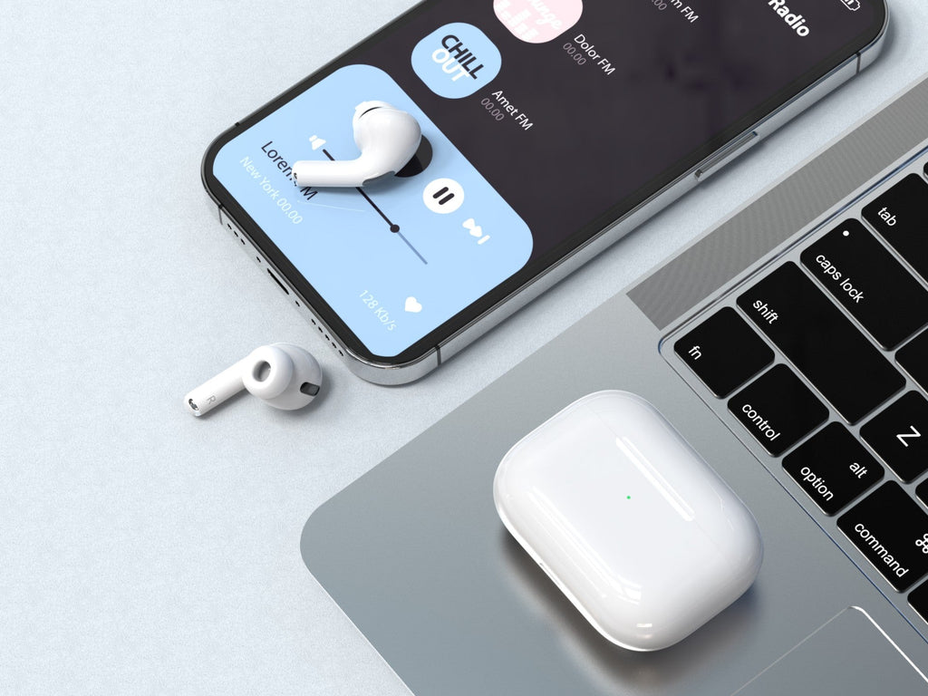 White Techancy TWS KP2708 Bluetooth 5.3 earbuds, up to 5 h playback