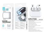 White Techancy TWS KP2708 Bluetooth 5.3 earbuds, up to 5 h playback