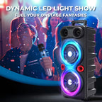 Wireless party speaker with RGB lighting and bass