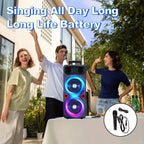 Wireless party speaker with RGB lighting and bass