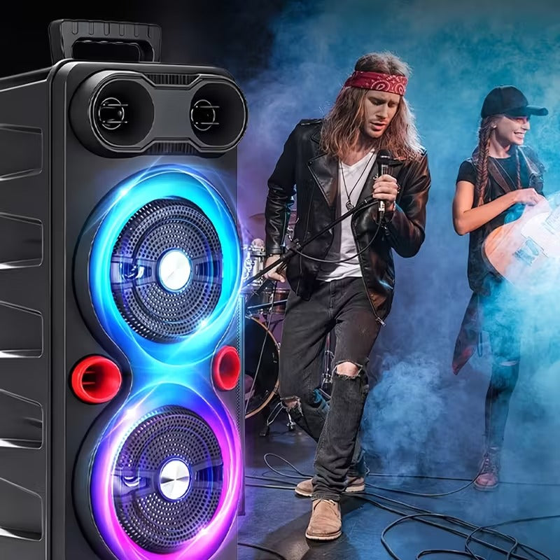 Wireless party speaker with RGB lighting and bass