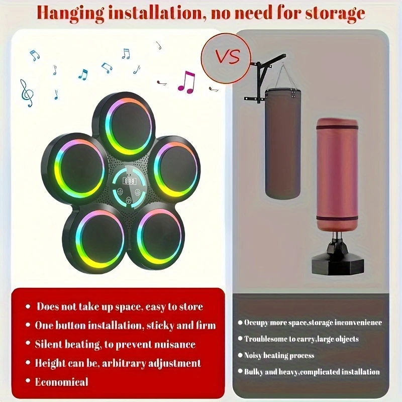 Smart music boxing target with gloves